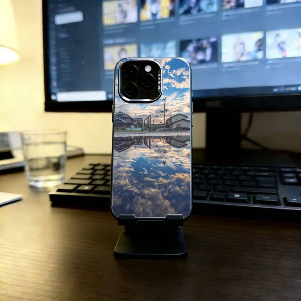 Japanische Züge und Stadtansichten Handyhülle Für iPhone 17,16,15,14,13,12,11 Plus,Pro Max,XS,Farbige Silberbeschichtete Innenabdeckung