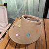 UV UV Protection Straw Empty Top Sunscreen Hat Women's Summer Brim Button Headband Sun Hat