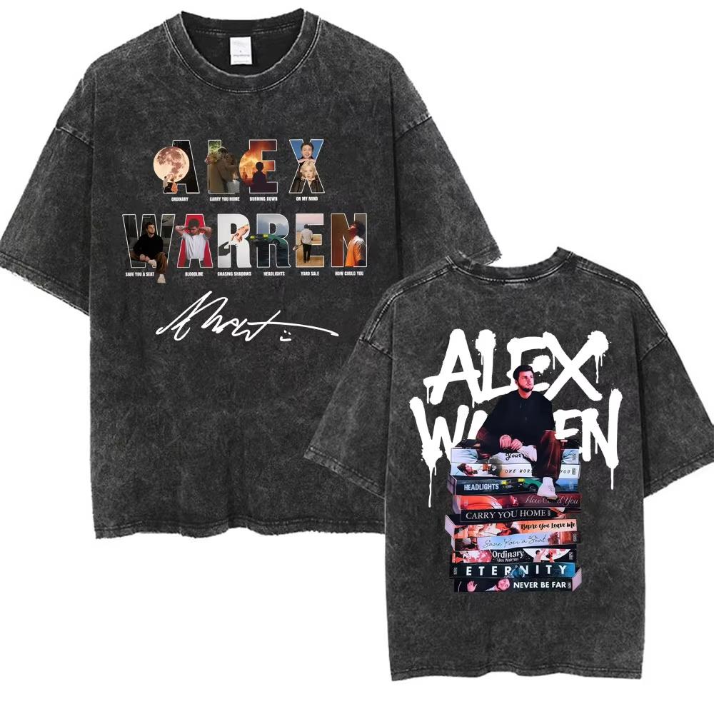 

Alex Warren Little Orphan Alex Live Washed Vintage T Shirt Men Women Fashion Trend Street Tshirts Summer Tops Loose Tshirt 2XL