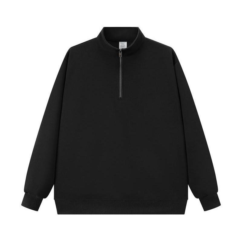 320g Stand Collar Half-Zip Unisex Hoodie - Trendy Loose Fit American Style