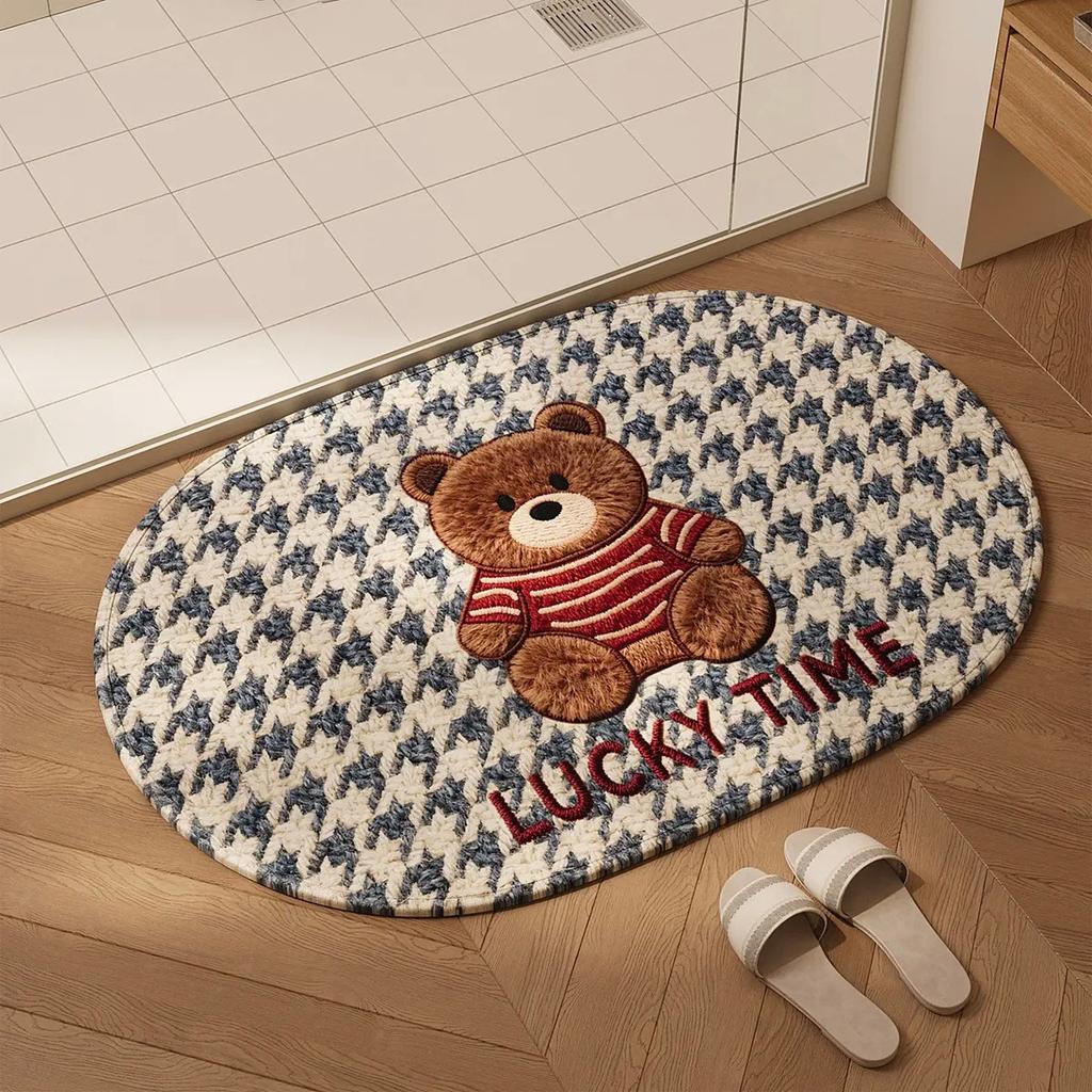 Absorbent quick-drying foot blanket wear-resistant and dirt-resistant woven square bathroom floor mat