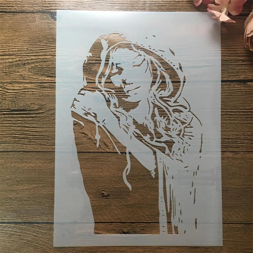 A4 29cm Fashion Lady Girl Hat DIY Layering Stencils Painting Scrapbook Coloring Embossing Album Decorative Template