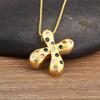 Nidin New Fashion 26 A-Z Letters Initials Alphabet Pendant Necklace For Women Men Inlaid Colorful Zircon Jewelry Accessories