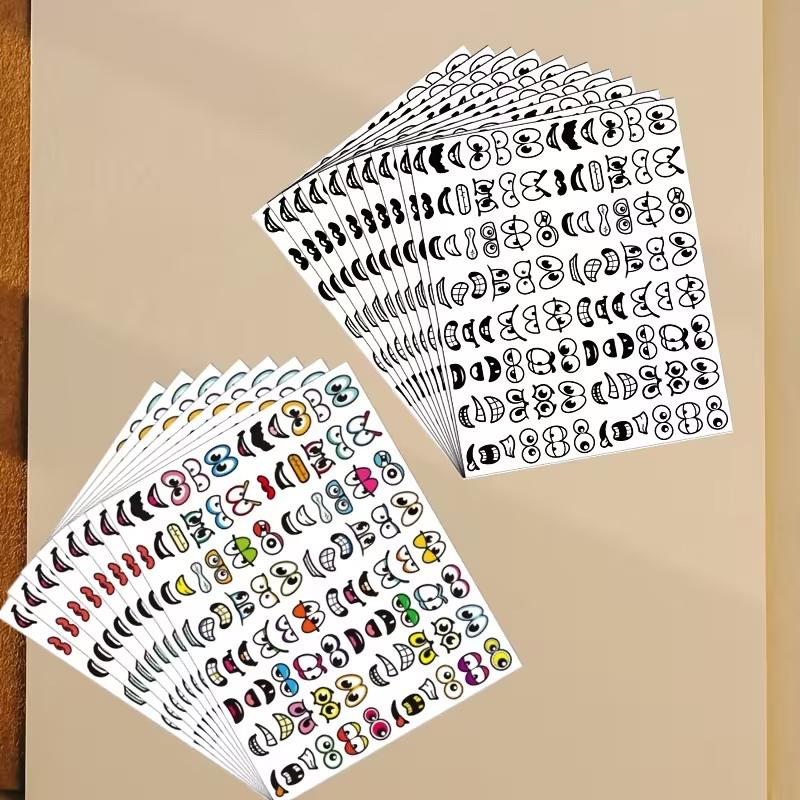 480/960pcs Cartoon Expressions Stickers Self-Adhesive Eyes Mouth Sticker With Playful Faces For Scrapbook DIY Decoration Parties