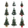 Three Sizes Mini Christmas Tree Pine Needles Golden Silver Red Desktop Xmas Ornament Pre Decorated Lightweight PVC