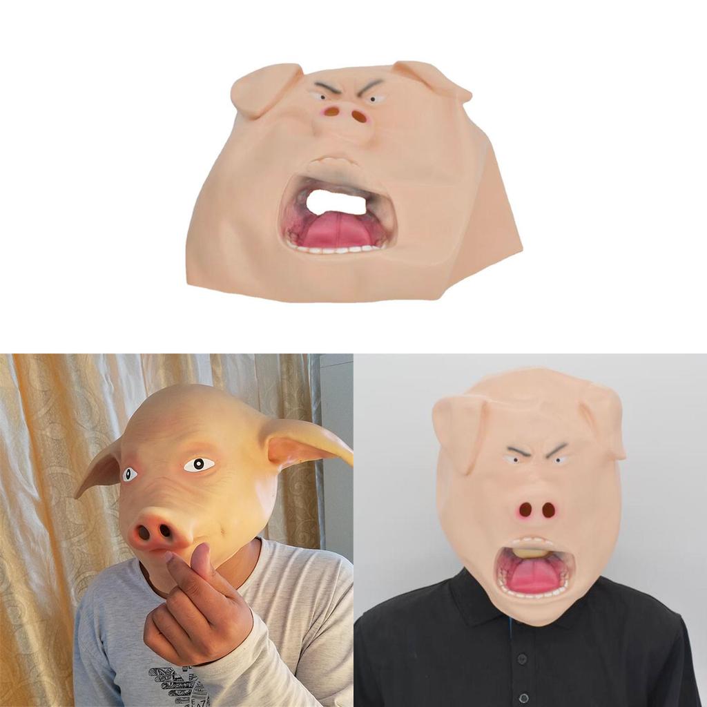 Cartoon Animal Latex Angry Pig Mask For Cosplay And Costume Parties