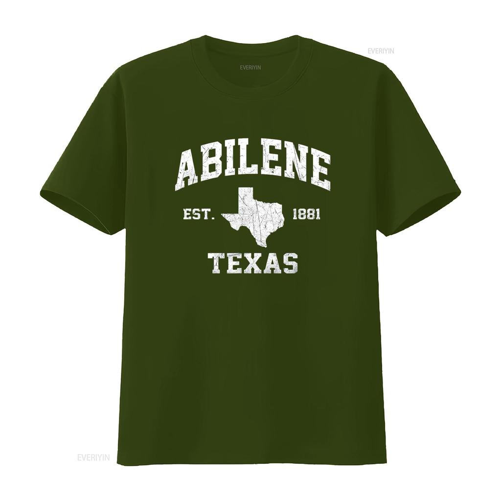 Mens Abilene Texas TX vintage State Athletic style T Shirt Black 4X Large vintage Washed Casual Slightly streetwear Soft