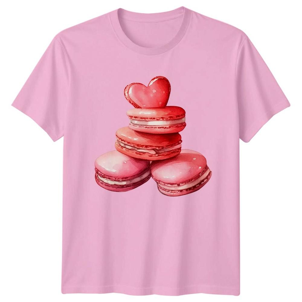 Macarons Heart Dessert Unisexs TShirt Unisexs Tee Graphic Unisex Top