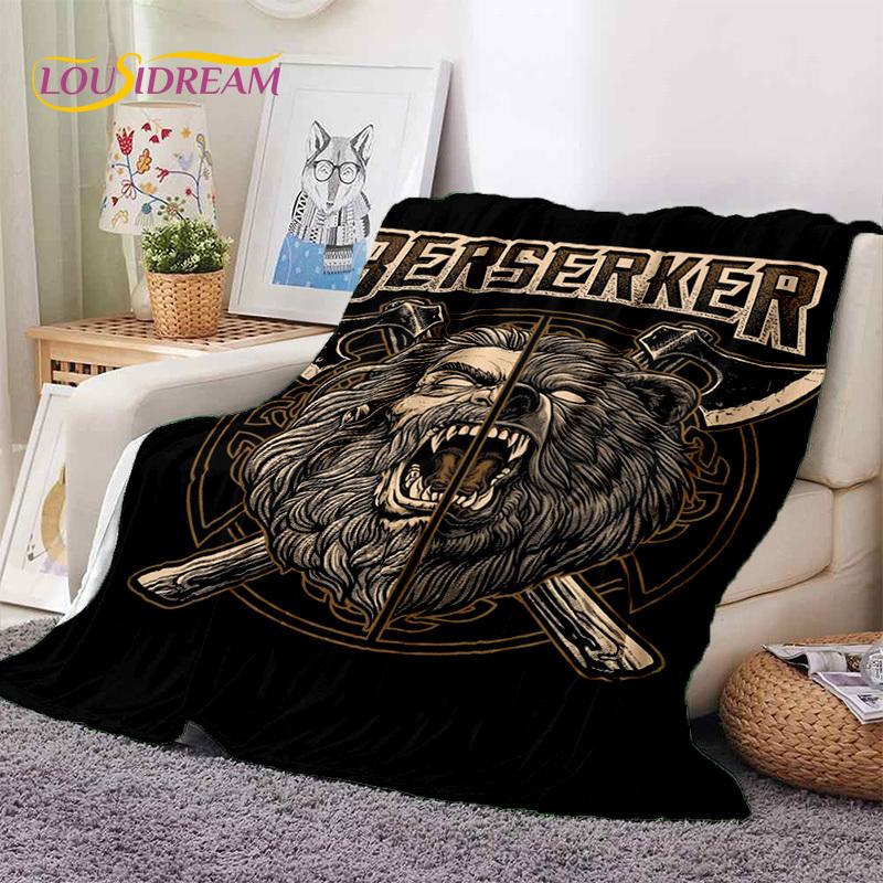 Nordic Viking Odin Valhalla Valknut Soft Blankets,Keep Warm Throw Blanket Comfortable Blanket for Picnic Beds Sofa Home Bedroom