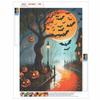 5D Diamond Painting Kit Halloween Moon Tree Pumpkin Bats Pattern DIY Rhinestone Art Canvas Relaxing Craft for Wall Decor Gift