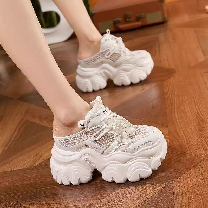 Thick-soled inner height increase and thinness mesh breathable dad shoes women's new summer muffin