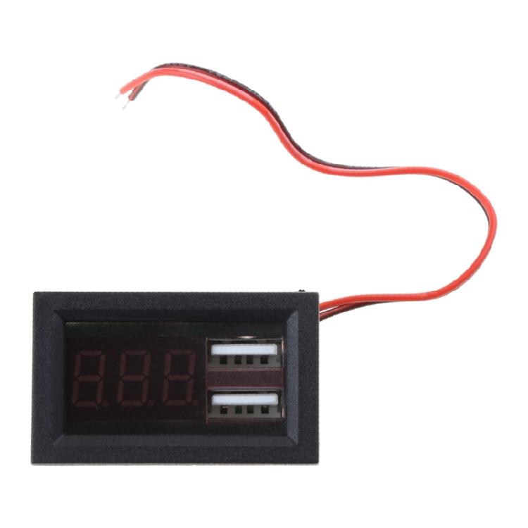 LED Digital Display Voltmeter Dual USB Output Voltage Meter Battery Tester Panel