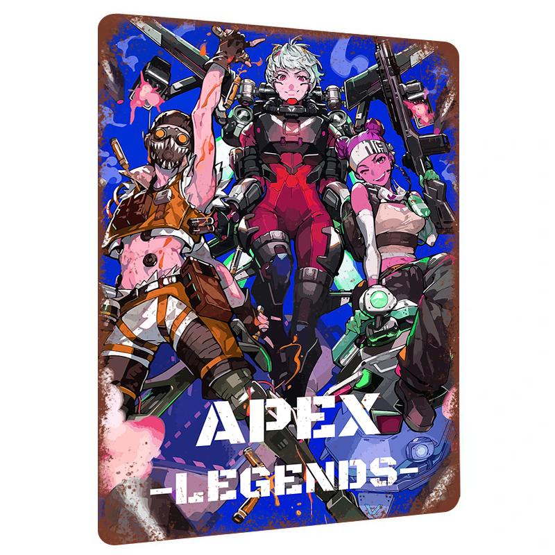 Apex Legends Character Metal Wall Art Decor Gaming Room Poster Decoration for Gamers Collection