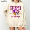 Huntrix Round Neck Kpop Demon Hunters Sweatshirts Rumi Zoey Mira Graphic Pullover Women's Sweatshirts Long Sleeve Streetwear
