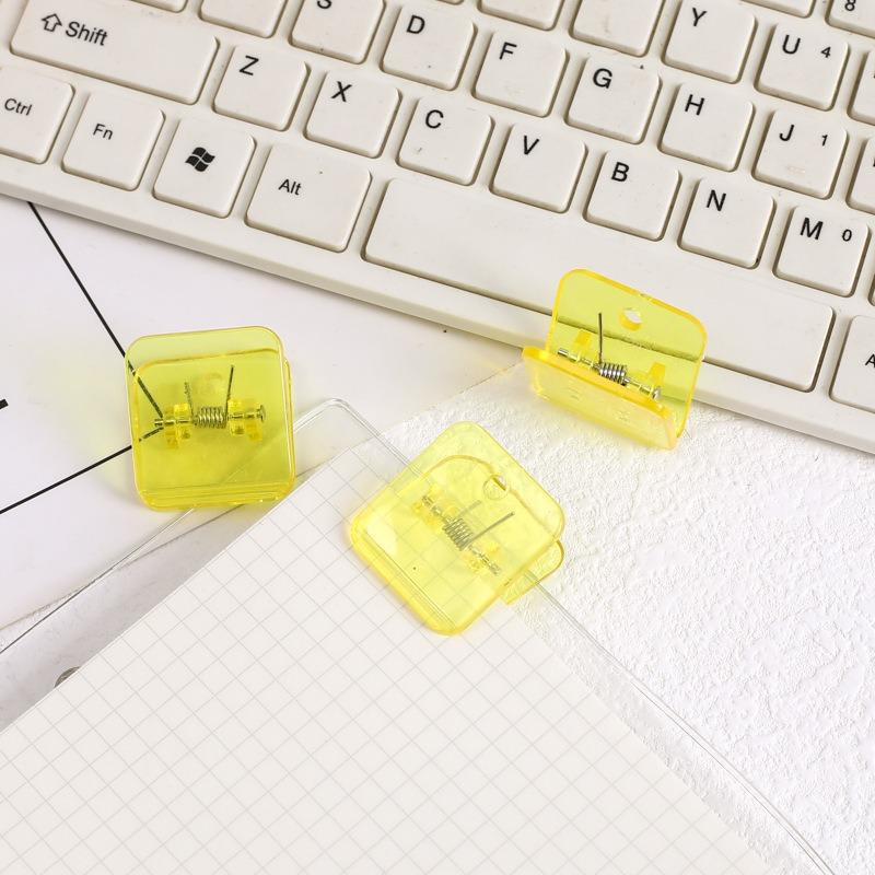 5Pcs PP Clip File Plastic Clip Folder Stationery Colorful Cartoon Acrylic Clamps Ticket Paper Document Office School Clamps Holder
