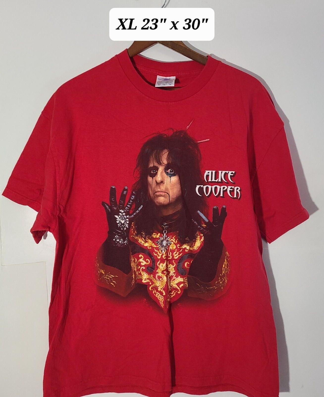Vintage Y2K 2001 Alice Cooper Dragontown Tour All Access Red XL T-Shirt Unisex T-Shirt S