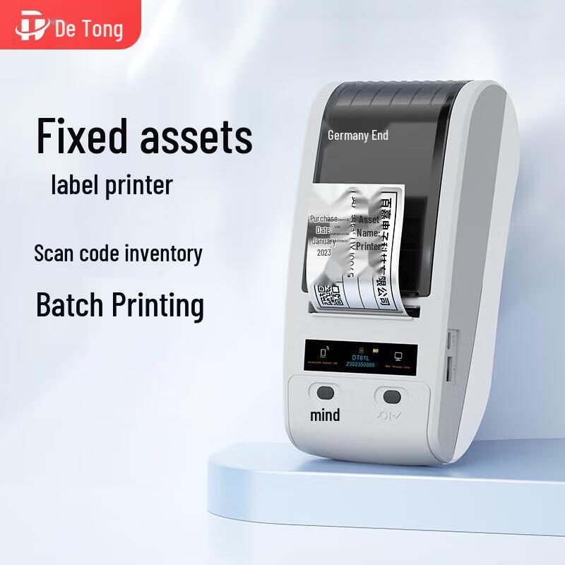 Detong DT61L Portable Smart Fixed Asset Label Printer CN plug (adapter included)