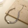 Stainless Steel Heart-shaped Ladies Elegant Bracelet For Women Crystal Bangle