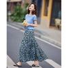 Elegant Floral Knit Two-Piece Skirt Set