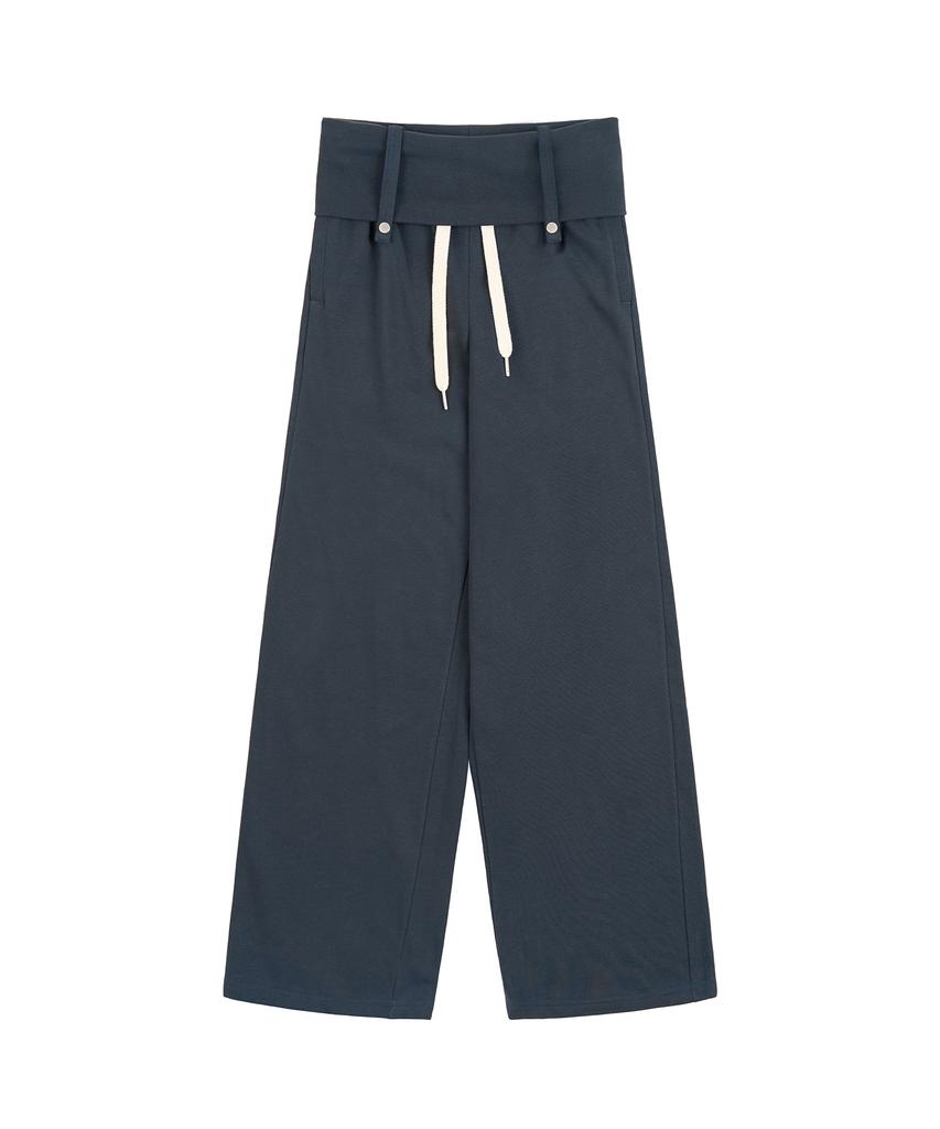 PEPLEE Folded Snap Sweat Pants (Navy)