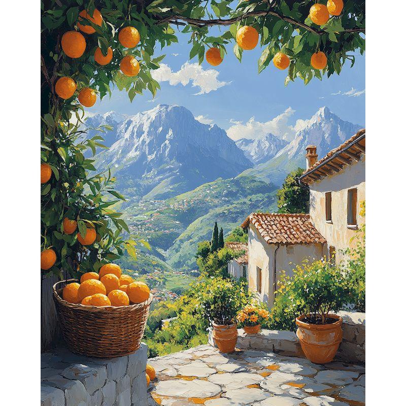 GATYZTORY Pittura Fai da Te con Numeri Con Cornice Paesaggio di Villaggio Pittura Acrilica su Tela Quadro con Numeri per Adulti Kit per Principianti