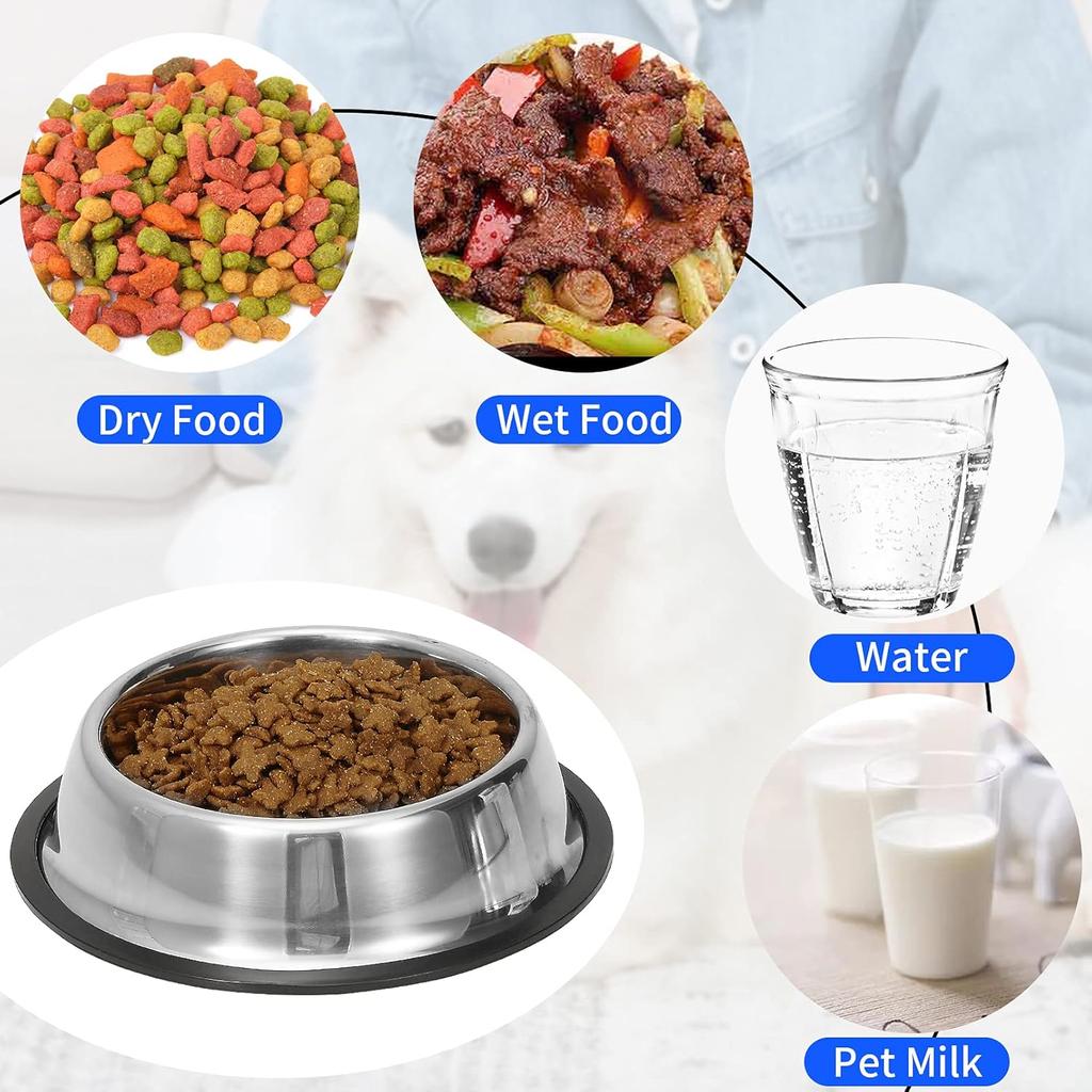 Water Bowl for Dogs and Cats, Stainless Steel Elevated Pet Feeder with Vintage-Style Metal Stand, for Dogs and Cats