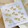 10Pcs 3D Bow Tie Ribbon Shaped Alloy Nail Accessories Gold Multi-Designs Nail Art Jewelry  Decorations Manicure Charm
