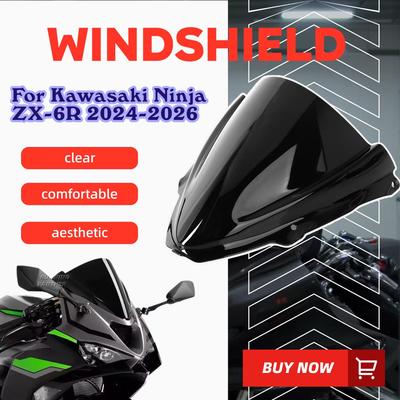 New Motorcycle Accessories Windshield Air Deflector For Kawasaki Ninja ZX-6R ZX6R 2024-2026