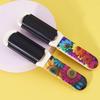 1pc Folding Colorful Flower Pattern Comb with Mirror, Portable Compact Air Cushion Comb, Suitable for Daily and Outdoor Use