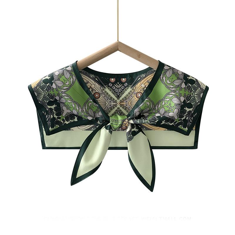 Shawl Summer Exterior Decoration Women'S Silk Scarf Spring And Autumn Thin Fashion Fake Collar Shirt Versatile Sunscreen Shawl