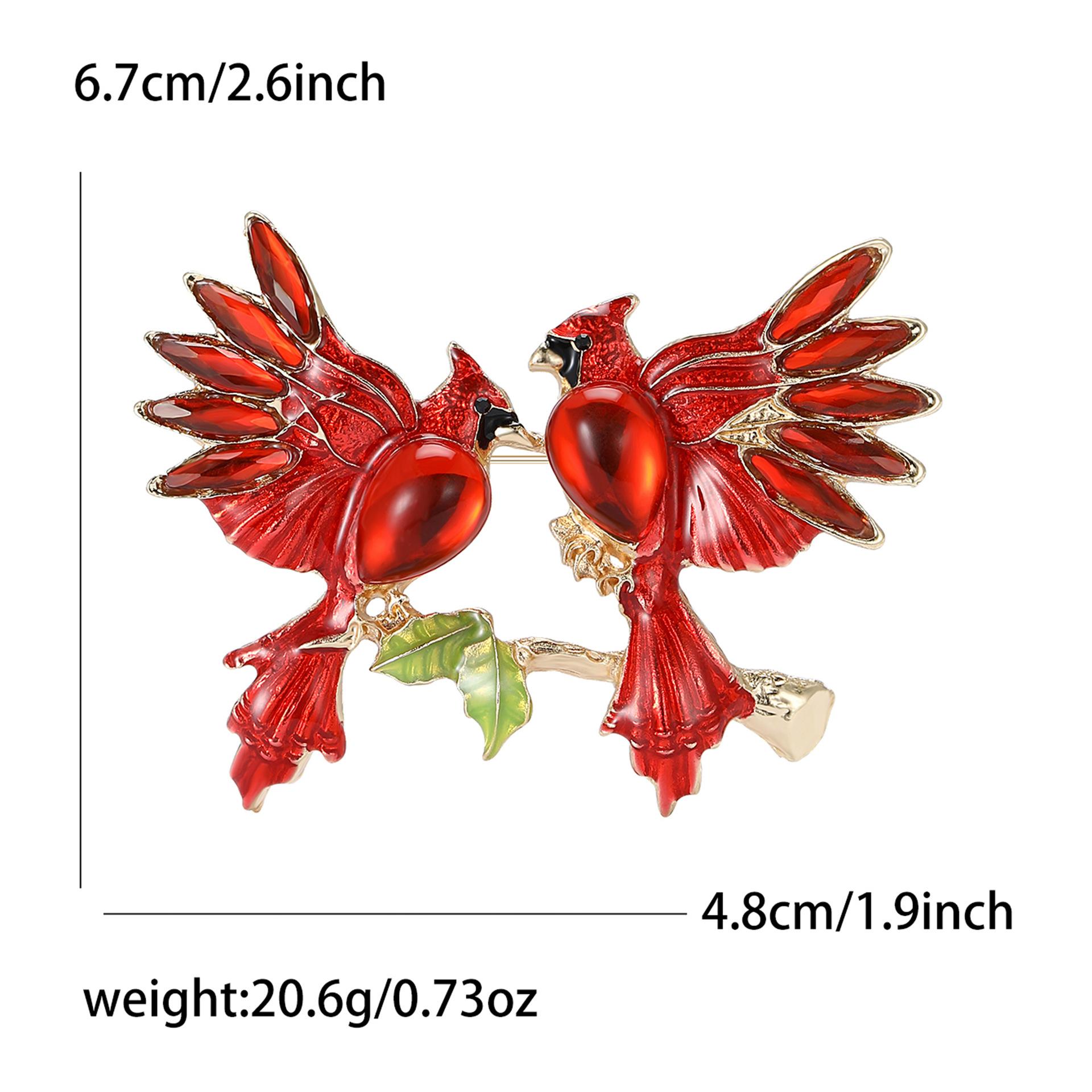 

Модные Стразы из сплава Пара Красных Птиц Брошь Универсальная Женская Одежда Корсаж Украшение Булавка