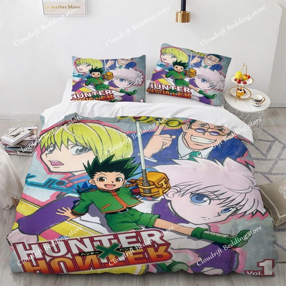 3D Print Fashion Anime Hunter X Hunter Bedding Set Boys Girls Twin Queen Full Size Duvet Cover Pillowcase Bed Adult Bedroom