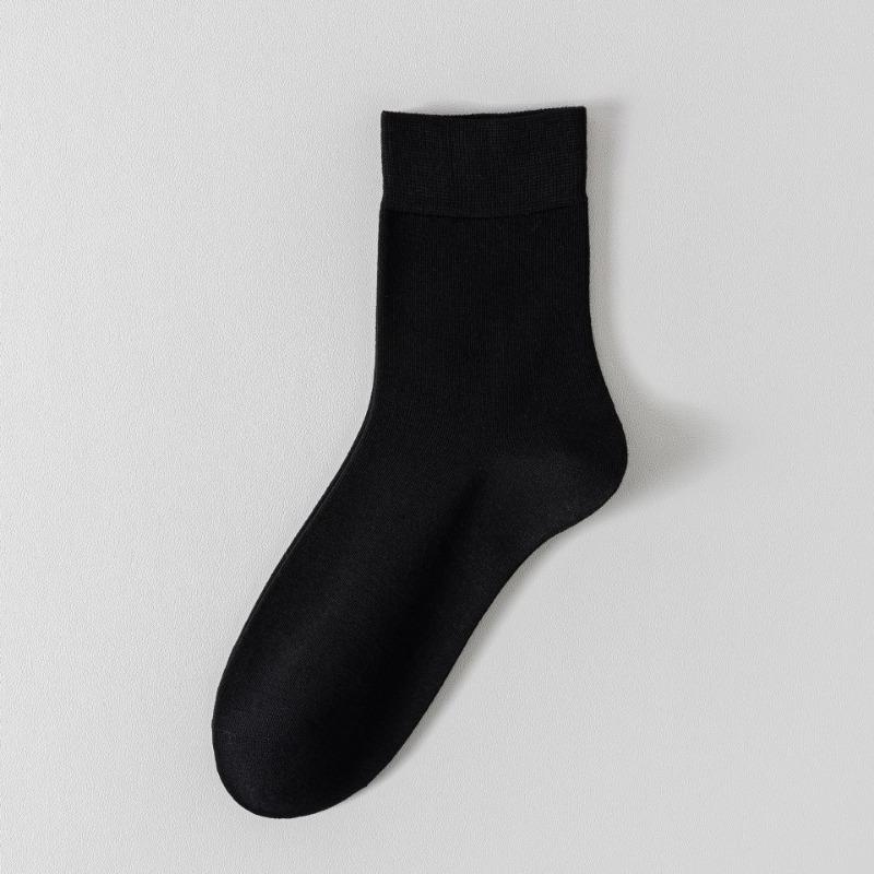 5 Pairs of Cool Bamboo Fibre Socks Men's Breathable Sweat Anti-bacterial Anti-bacterial Spring and Summer Thin Mid-calf Boneless Socks