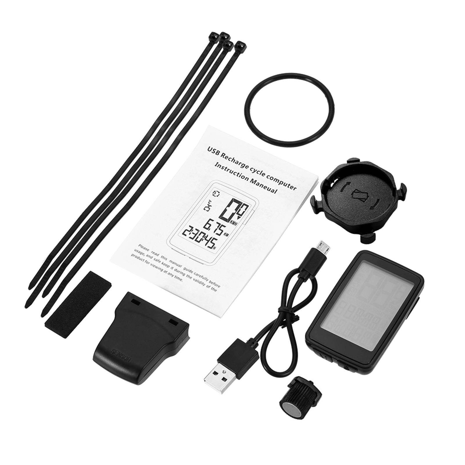 

Bicycle Timer, USB Rechargeable Wireless Bike Computer with Speedometer and Odometer, USB Charging Bike Computer