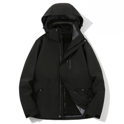 Veste Femme Trois-en-un Amovible Deux Pièces Costume Doublé Velours Outdoor Coupe-vent et Imperméable Manteau d'Alpinisme