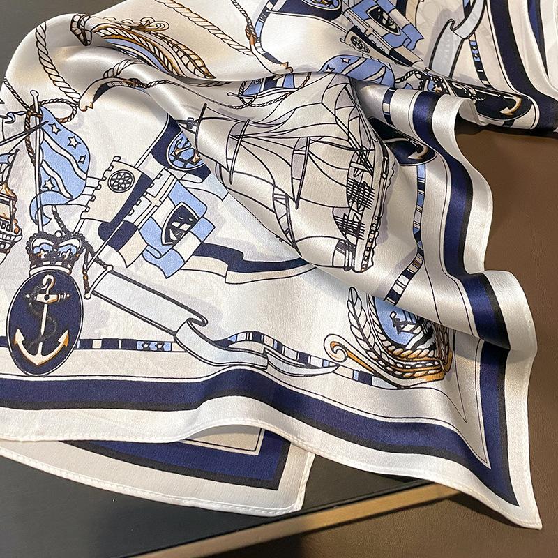 100% Silk Scarf Women Mulberry Headband Spring Square Fashion Print Hair Foulard Female Lady Shawl Wraps Hijab Bandana Scarves