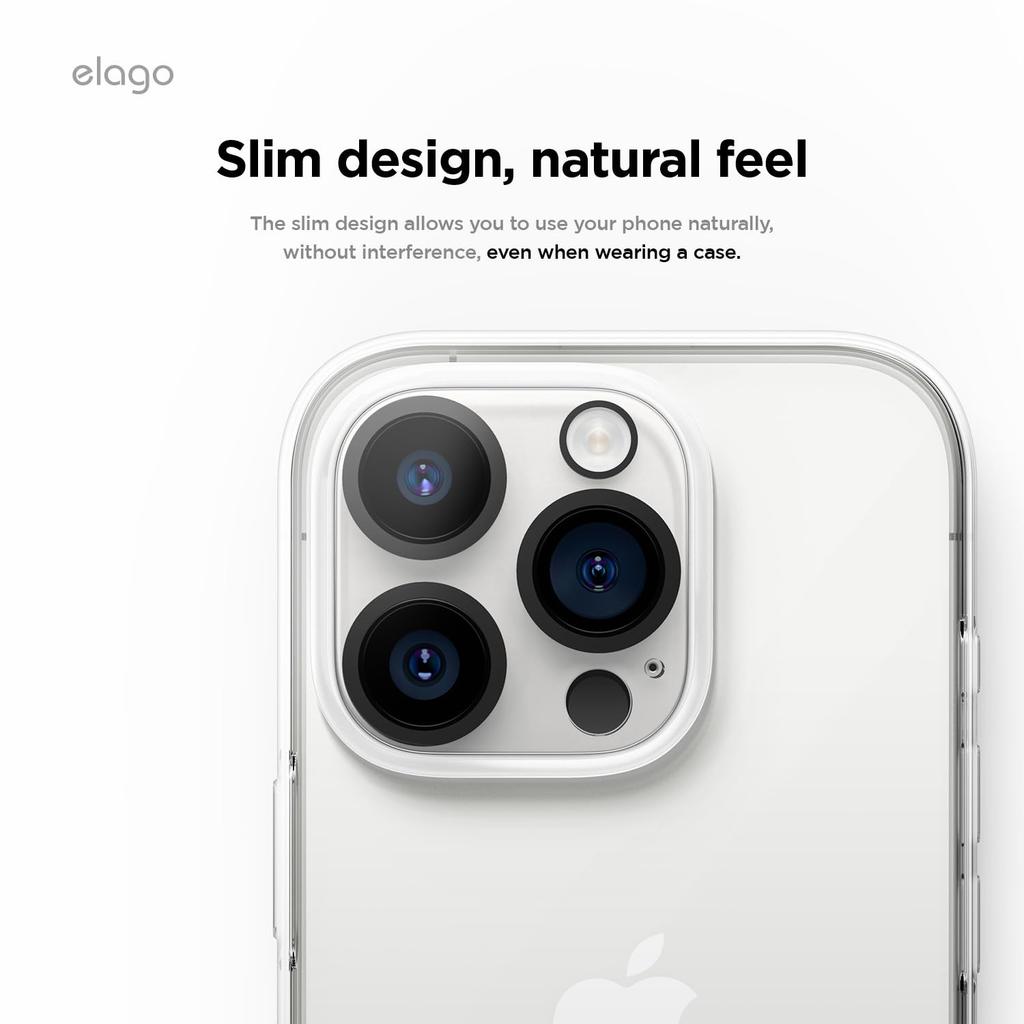 elago iPhone 16 Pro Max Camera Fingerprint and Scratch 9H Tempered Clear Pro/16 Protector, Resistant, Glass,