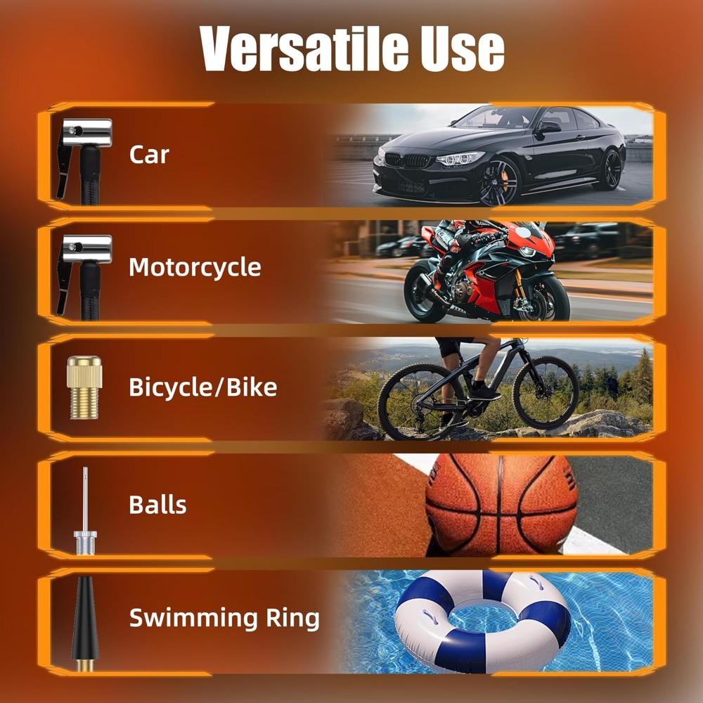 Tire Inflator Portable Air Compressor,2X fast Inflatable Portable Tire Pump, 150PSI Wireless Smart Electric Air Pump with Led