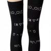 White Graffiti Letter Print Long Socks Harajuku Over Knee Thigh High Stockings Cute Socks Kawaii