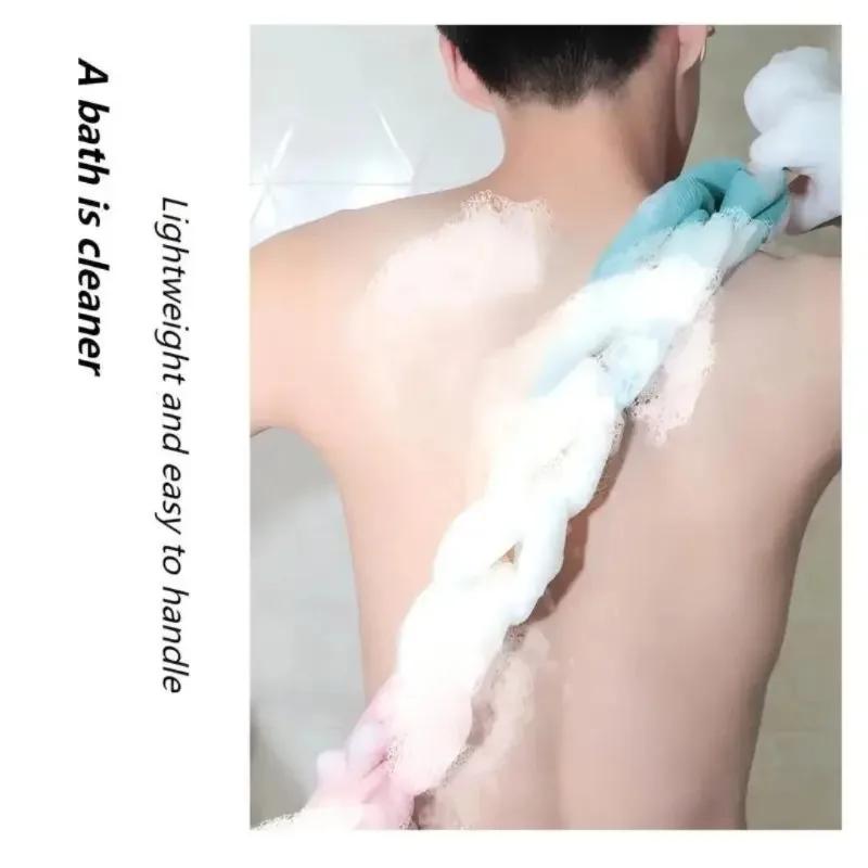 1pc Colour Block Bath Balls Mesh Foaming Sponge Bath Strips Adult Back Body Rubbing Towels Mud Rubbing Bath Towels Supplies