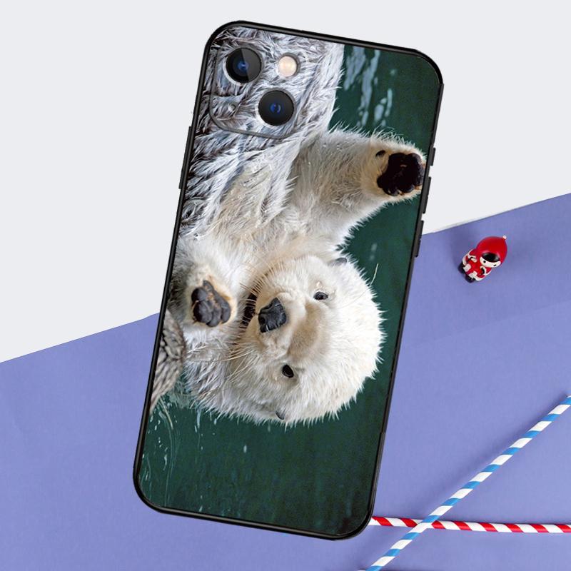 Animal Otter Cute Phone Case For iPhone 16 15 Pro Max 12 13 Mini 11 14 Pro Max XR 16 15 Plus 16e Cover Coque
