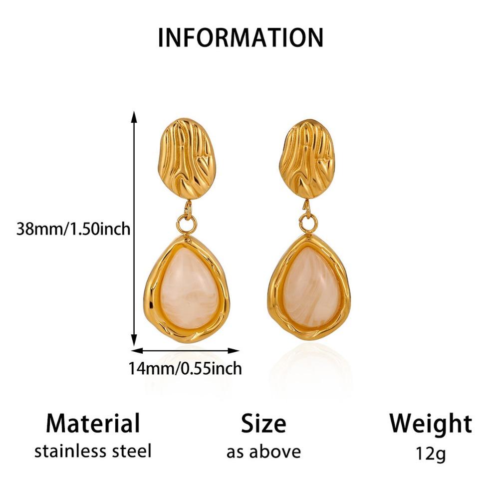 Stainless Steel Resin Amber Earrings Lightweight Hypoallergenic Acrylic Teardrop Earrings Translucent Drop Hoops Translucent