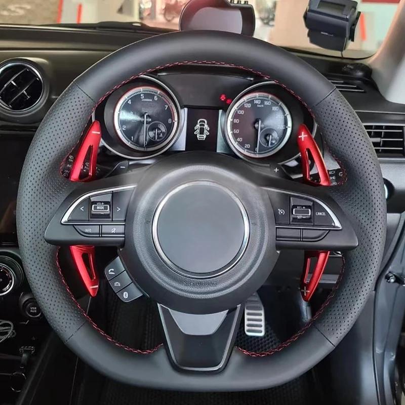 

для Suzuki Sierra Swift Sport Teszt Baleno 2018-2024 Ручна робота Нековзка чорна Карбонова замша Накладка на кермо автомобіля