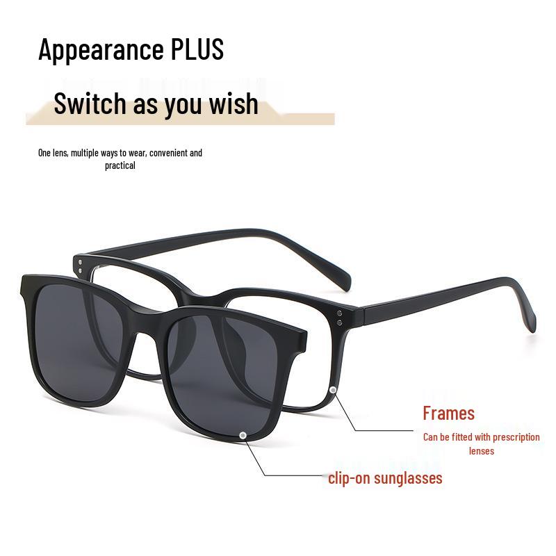 Conjunto de Óculos de Sol Clip-on Magnéticos Polarizados 2024 para Homens e Mulheres - Óculos de Condução da Moda