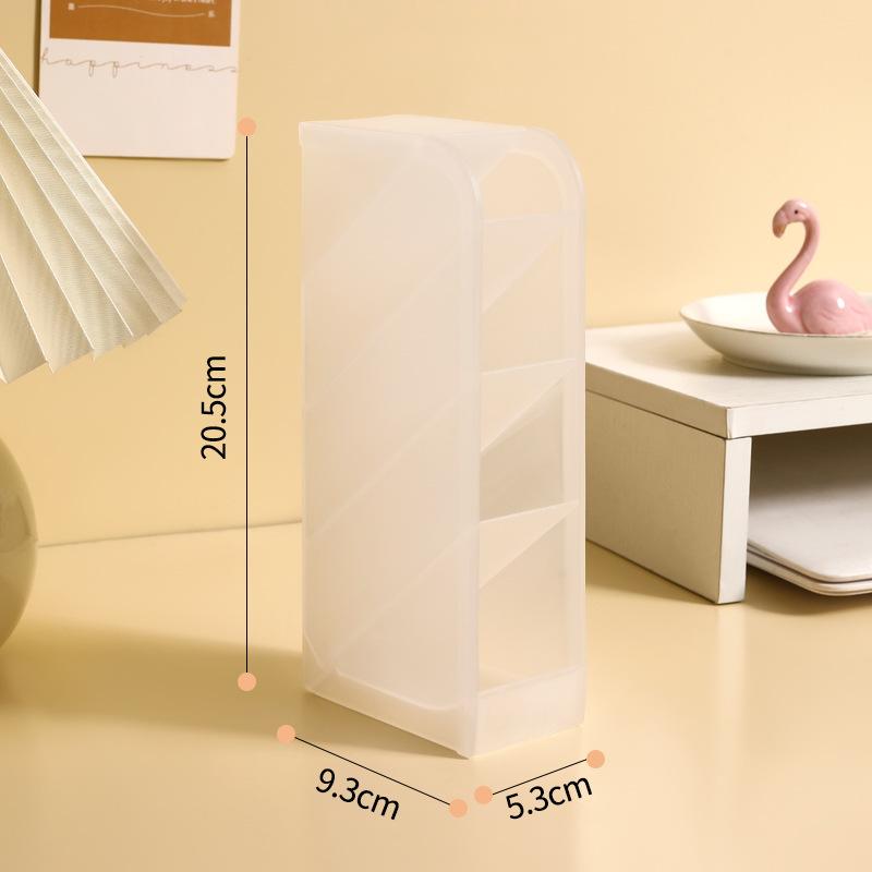 

Макаронный цвет 4 ячейки наклонная вставка настольный органайзер подставка для ручек карандашей коробка для хранения кистей для макияжа школьные канцелярские товары