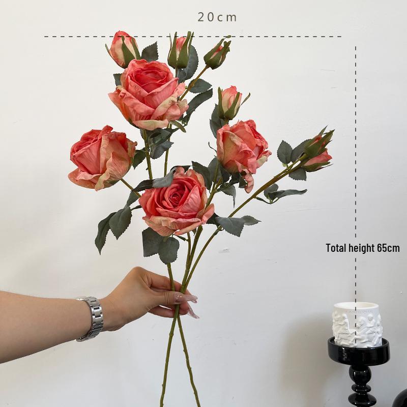 Liu Yifei Inspired Dried Flower Oil Painting - Artificial Rose Bouquet for Living Room or Dining Table Decor