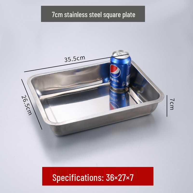 304 Stainless Steel Rectangular Tray for Steamed Fish, Rice, Chee Cheong Fun, and Baking