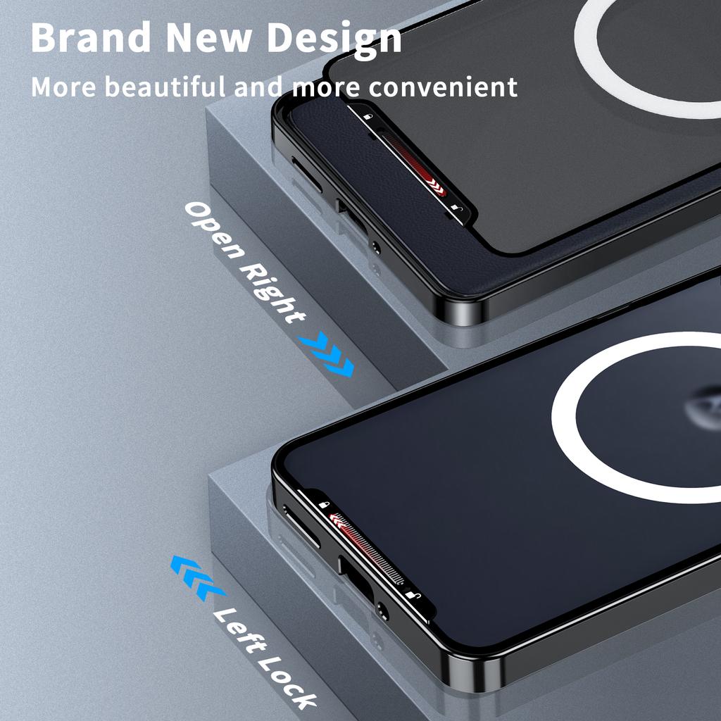 Magic Shield Magnetic Series for Motorola Edge (2024) 5G Case Metal+TPU Phone Cover with Lens Guard
