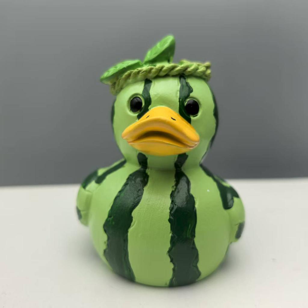1PC New Whimsical Watermelon Duck Dragon Fruit Fruit Series Duck Statue Ornament Home Desktop Decoration