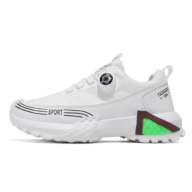 Rotary Buckle Climbing Trekking Shoes Man Breathable Mesh Men's Outdoor Hiking Shoes Anti-slip Walking Camping Sport Trail Shoes